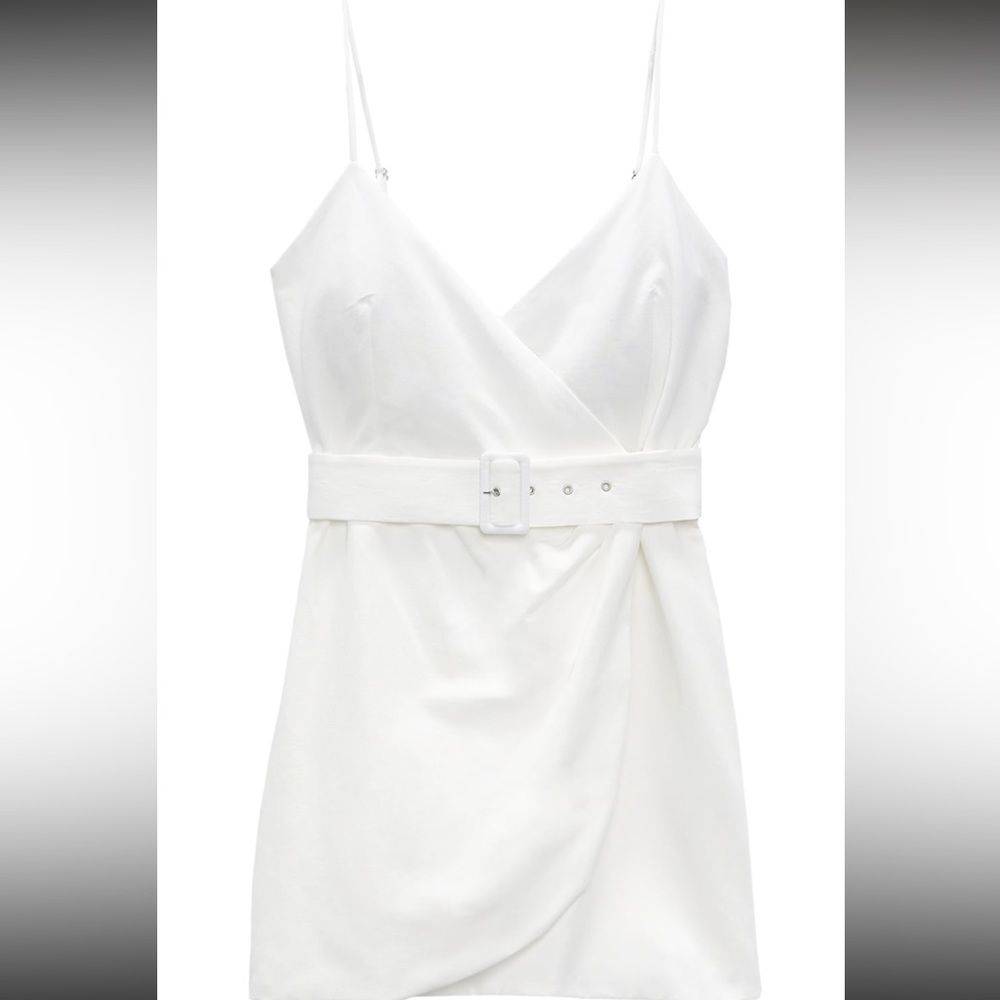 Zara White Wrap Mini Dress